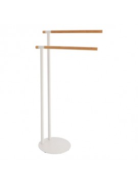 96163210 TENDANCE DRZAC PESKIRA SA DVE PRECKE 39,5X22X77,5CM METAL BAMBUS/BELA