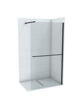 Walk-in CONCEPT MONTE PLUS 1000x2000 crni mat ram 8mm staklo i držač peškira C-02-WIB100
