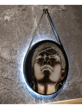 Ogledalo alu-ram fi60,matt black, pozadnski,kaiš- CL30/1