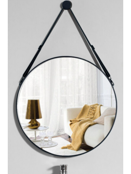 Ogledalo alu-ram fi60, matt black, bez led-a, sa kaišem CL13