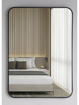 Ogledalo alu-ram 50x70, matt black, bez led-a - CL21