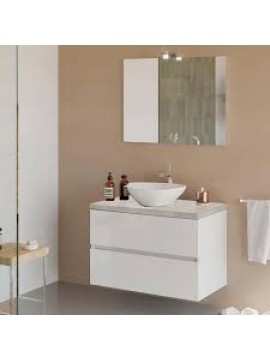 CITY ormarić BETON ploča, ROVERE KORPUS i ogl.sa LED osv.bez umiv. 81x113x47