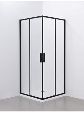 Paravan 5006B providno staklo 6mm 90x90x195 Black kompenzac.profil KBS500690B