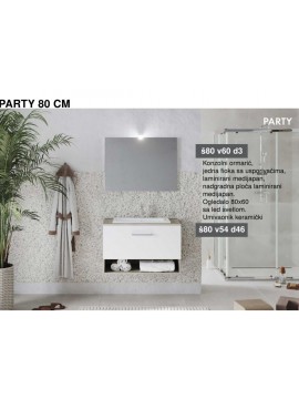 PARTY 80 CM SET ormarić sa umivaonikom, ogl. i lampom 80X54X46